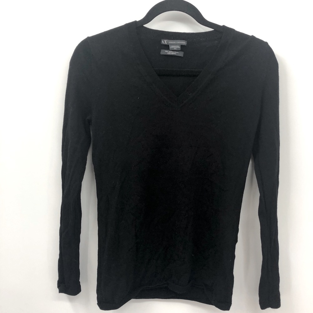 A/X Armani Exchange 100% Merino Wool Black Sweater